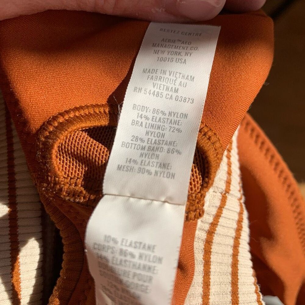 Offline by Aerie Ribbed Scoop Stretchy Sportsbra Orange Medium Support Medium - Picture 8 of 11
